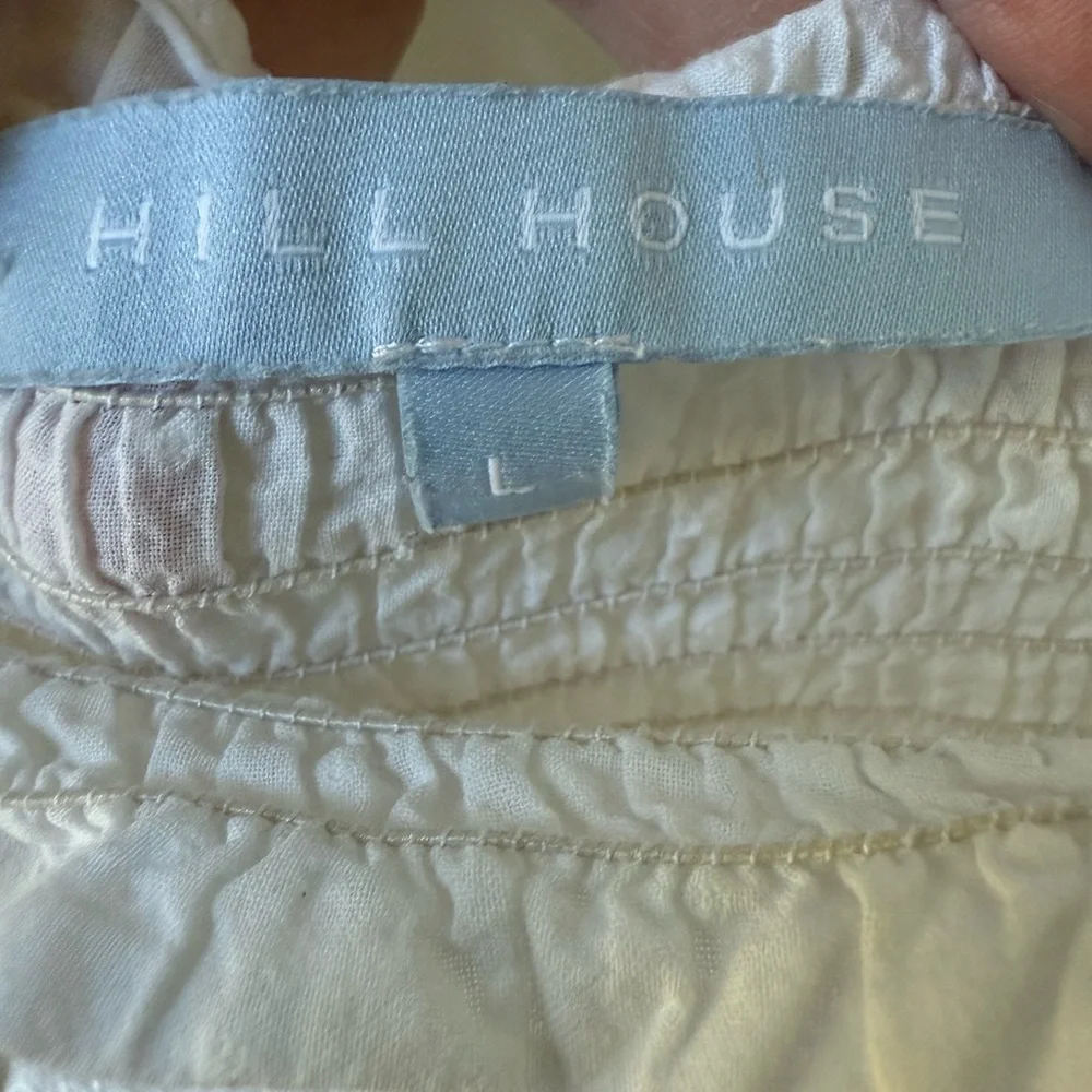 HILL HOUSE Ellie Nap Dress Tiered Swiss Dot Ruffle Cottagecore Coquette White L - Picture 7 of 7